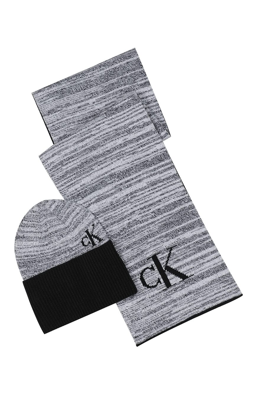 8152 Cuff Hat and Scarf Gift Set, Marl Multicolor Logo, One Size